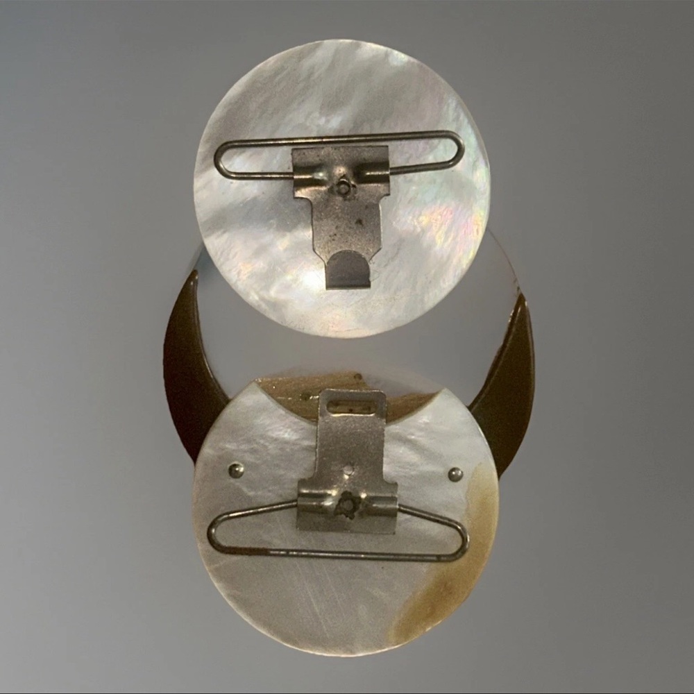 Mother Of Pearl And Moon Sliver Women’s Belt Buckle Two Piece - Picture 6 of 6